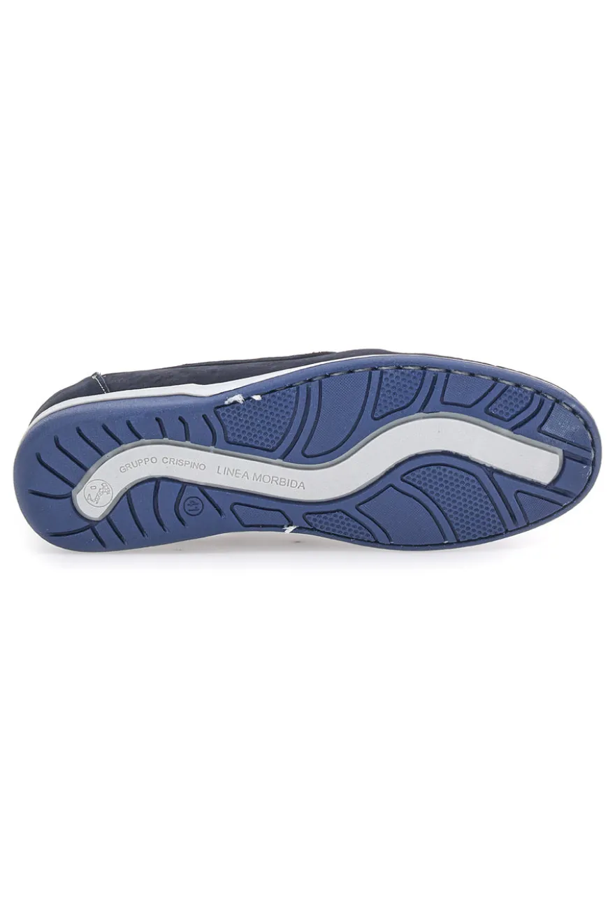 Stringate Blu con Tomaia in Vera Pelle Nabuk JERPOINT 3410