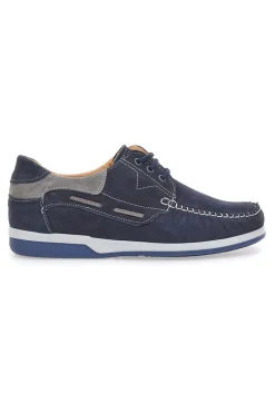 Stringate Blu con Tomaia in Vera Pelle Nabuk JERPOINT 3410