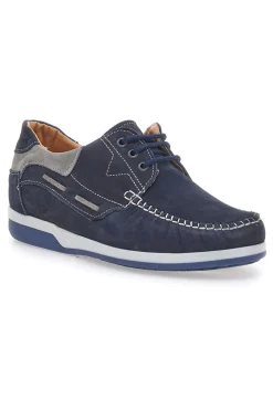 Stringate Blu con Tomaia in Vera Pelle Nabuk JERPOINT 3410