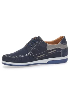 Stringate Blu con Tomaia in Vera Pelle Nabuk JERPOINT 3410
