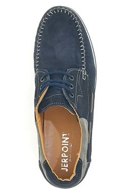 Stringate Blu con Tomaia in Vera Pelle Nabuk JERPOINT 3410