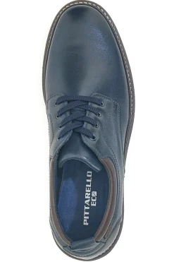 Stringate blu in pelle con suola a contrasto Pittarello Eco 252480002