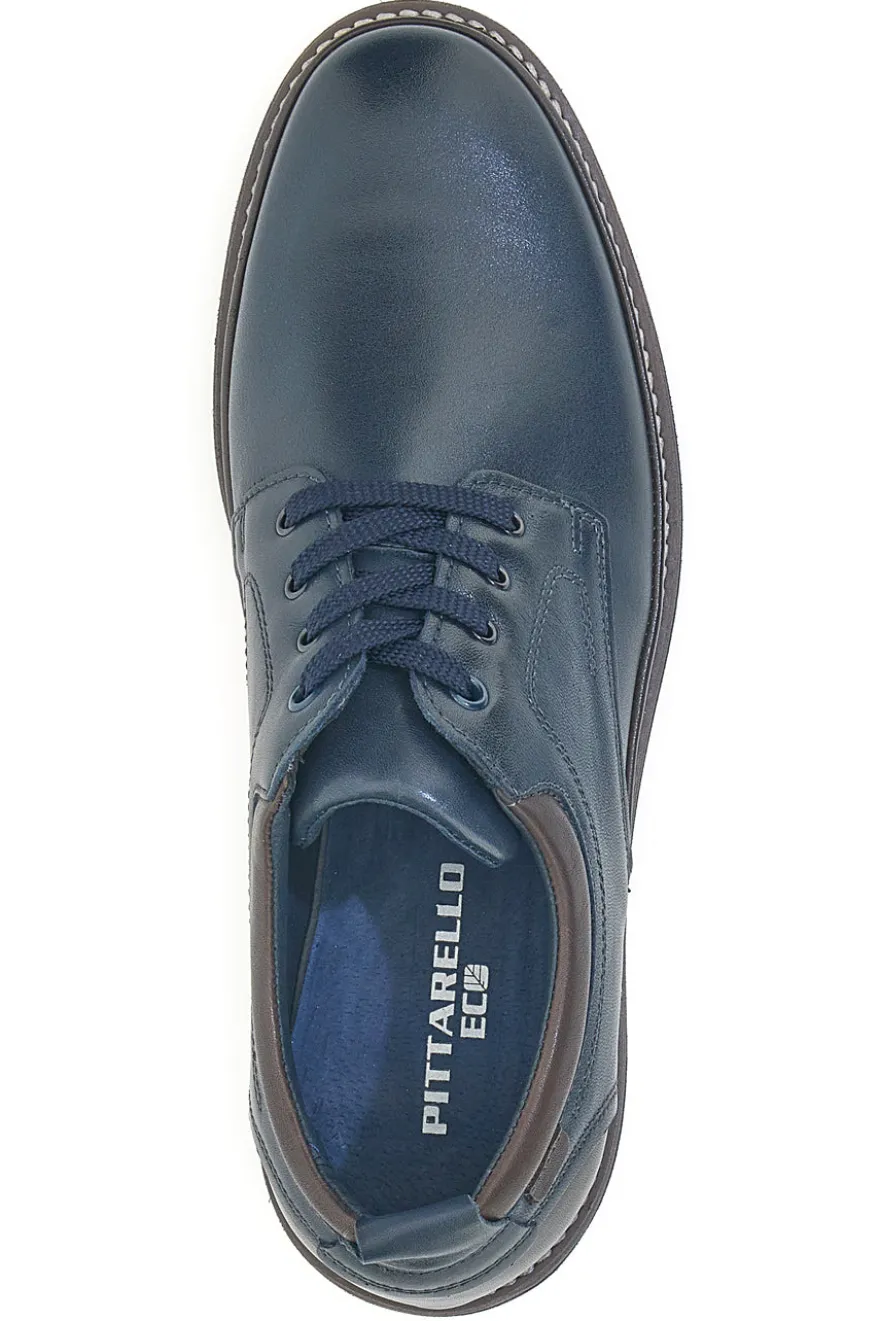 Stringate blu in pelle con suola a contrasto Pittarello Eco 252480002