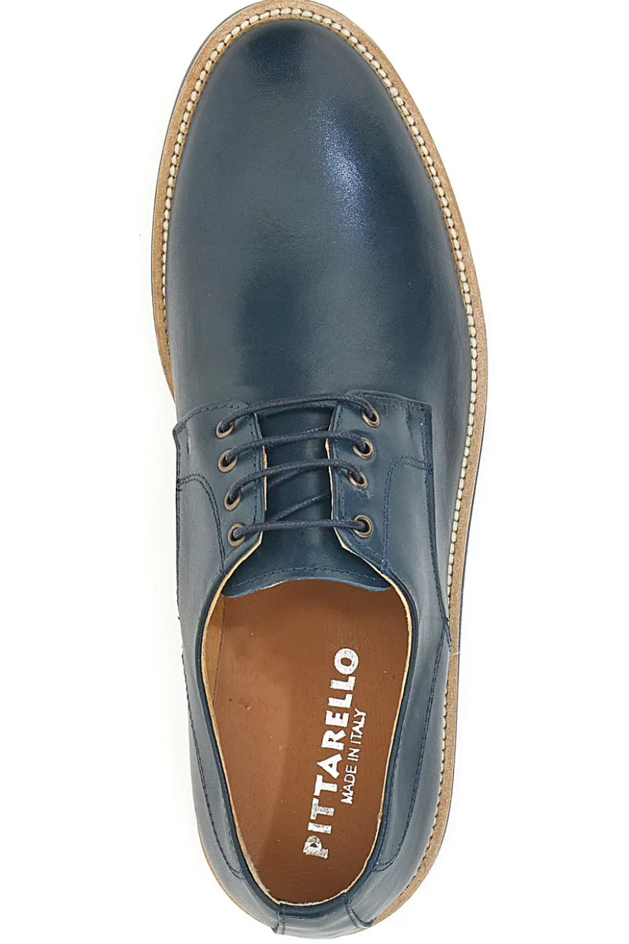 Stringate Blu in Pelle Made in Italy con Bordo a Contrasto PITTARELLO 600