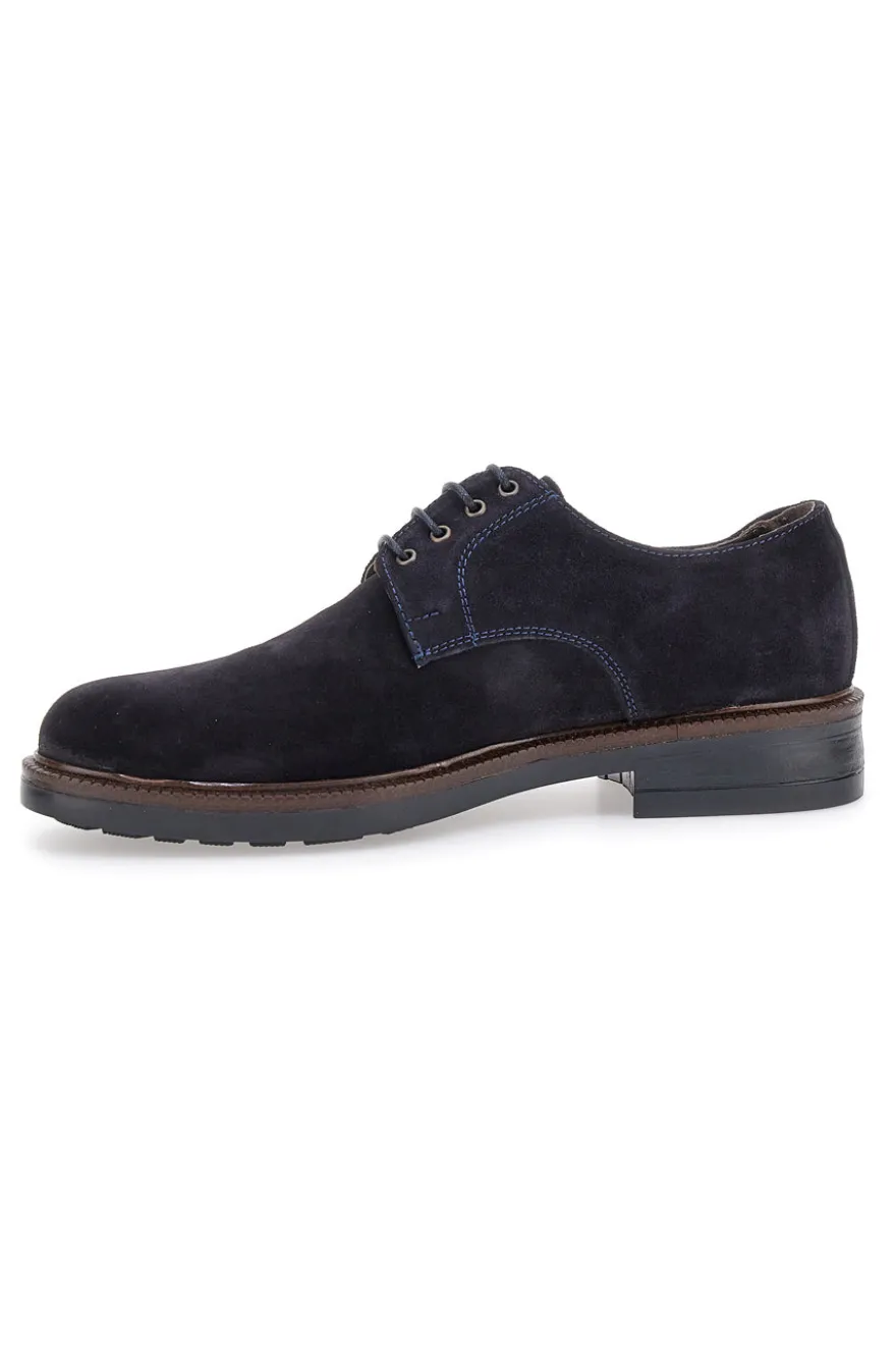 Stringate blu in pelle scamosciata Pittarello 600