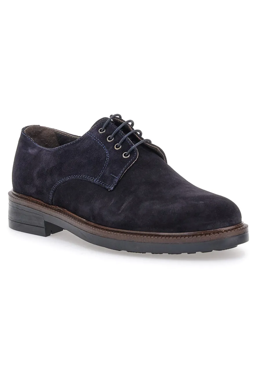 Stringate blu in pelle scamosciata Pittarello 600