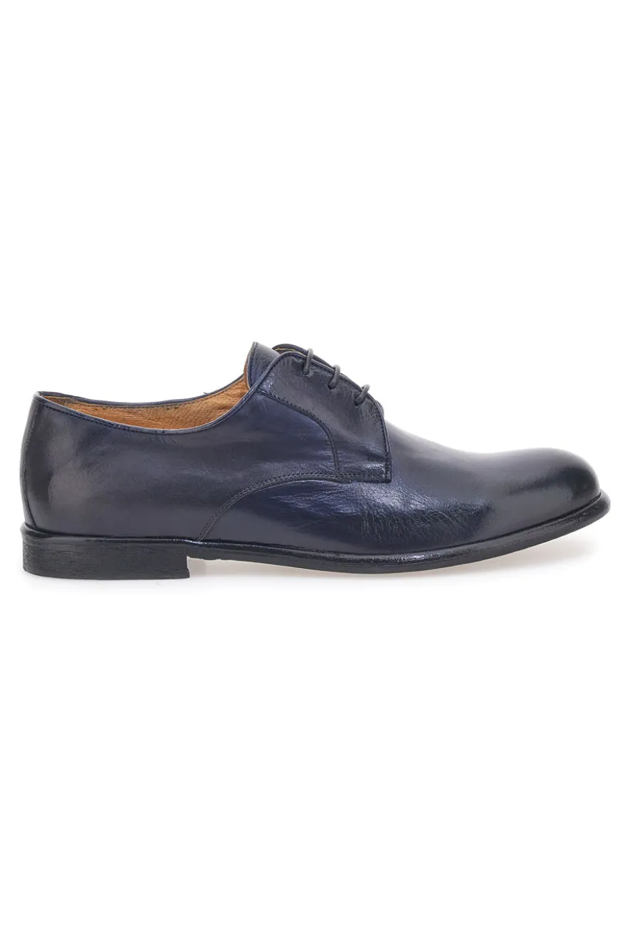 Stringate Blu In Vera Pelle Made in Italy Pittarello Plus PT911