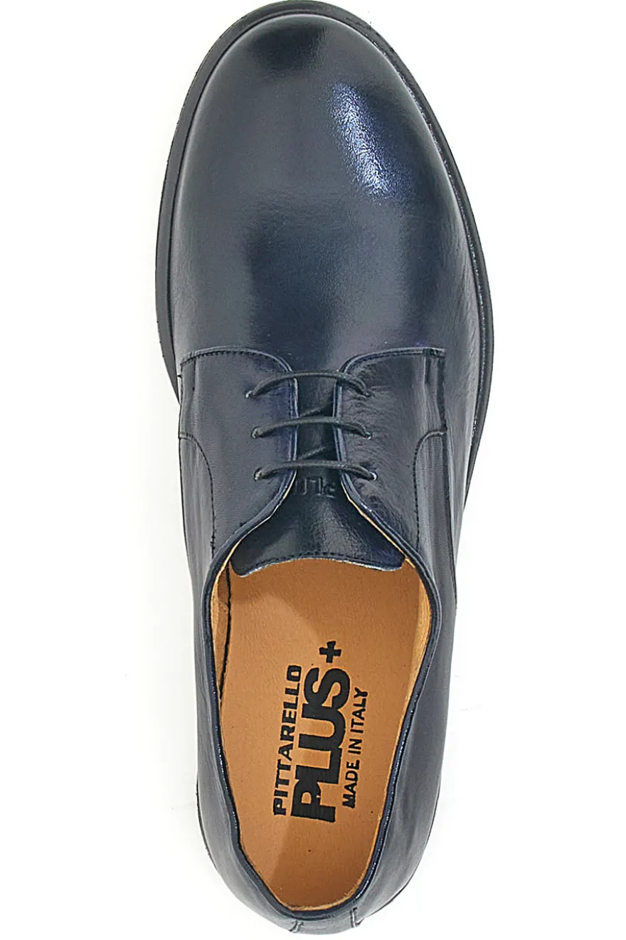 Stringate Blu In Vera Pelle Made in Italy Pittarello Plus PT911