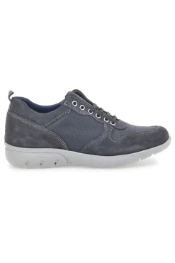 Stringate Grigie con Tomaia in Pelle e Mesh JERPOINT 99