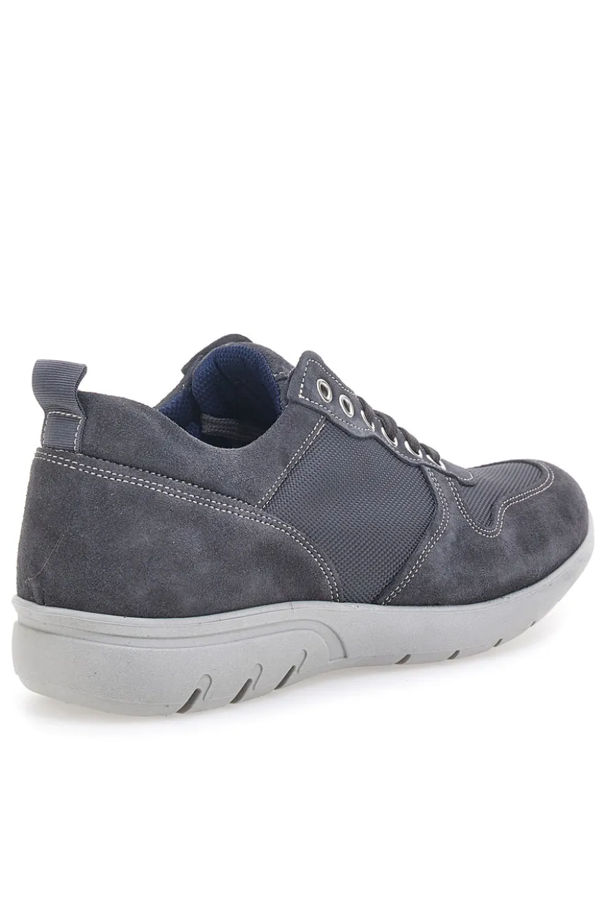 Stringate Grigie con Tomaia in Pelle e Mesh JERPOINT 99