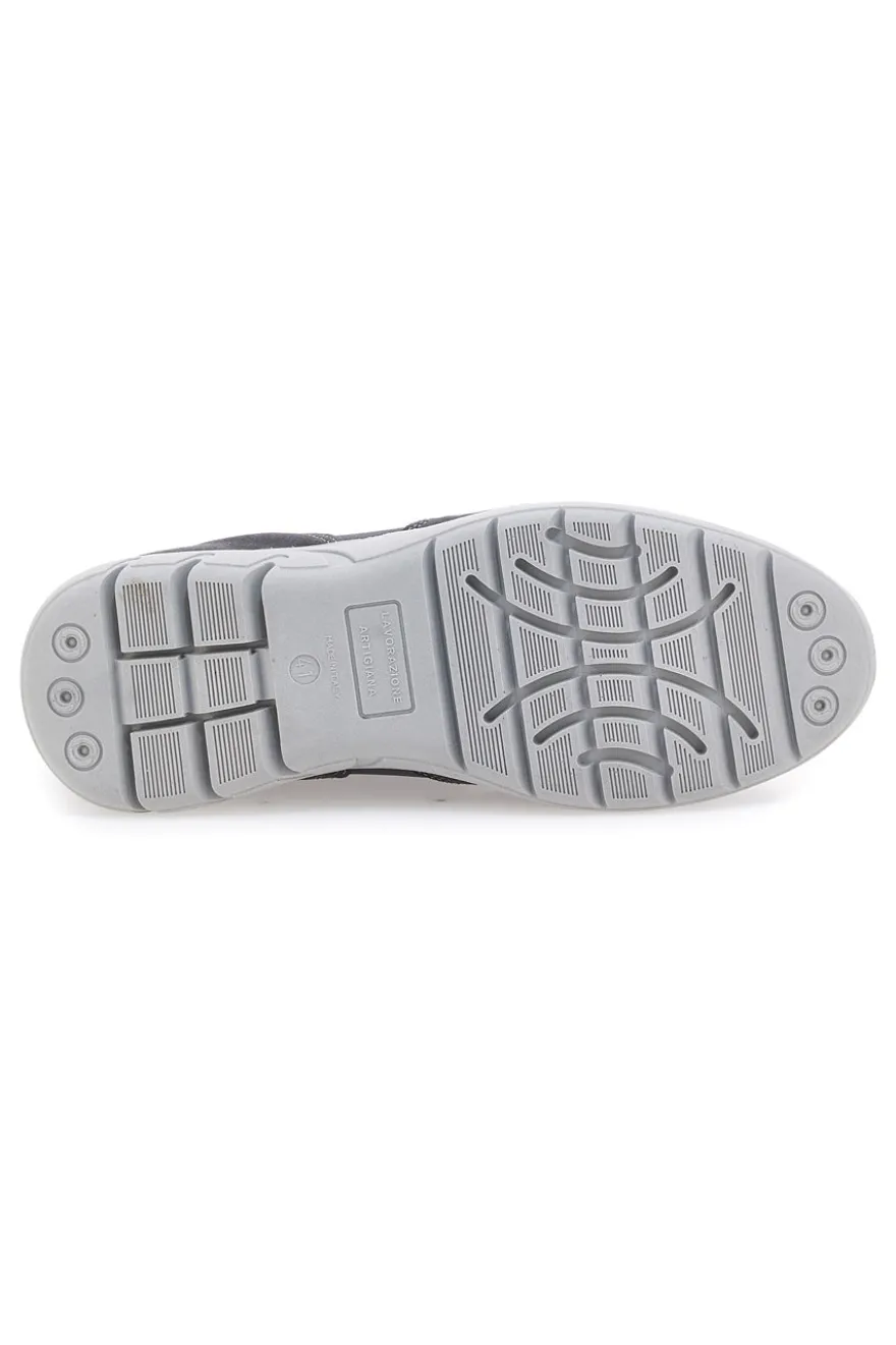 Stringate Grigie con Tomaia in Pelle e Mesh JERPOINT 99