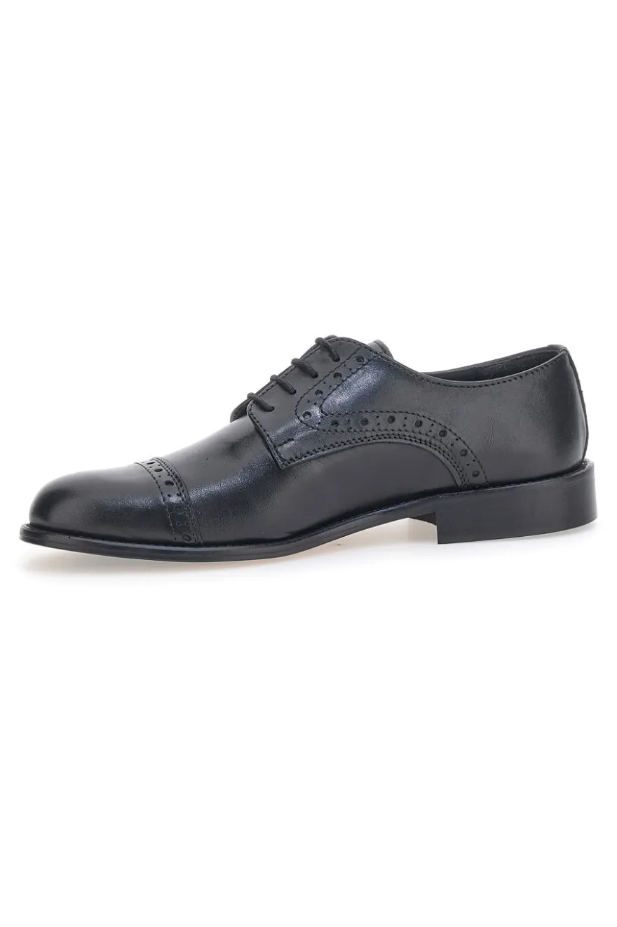 Stringate in Vera Pelle Pittarello 7755 Nere