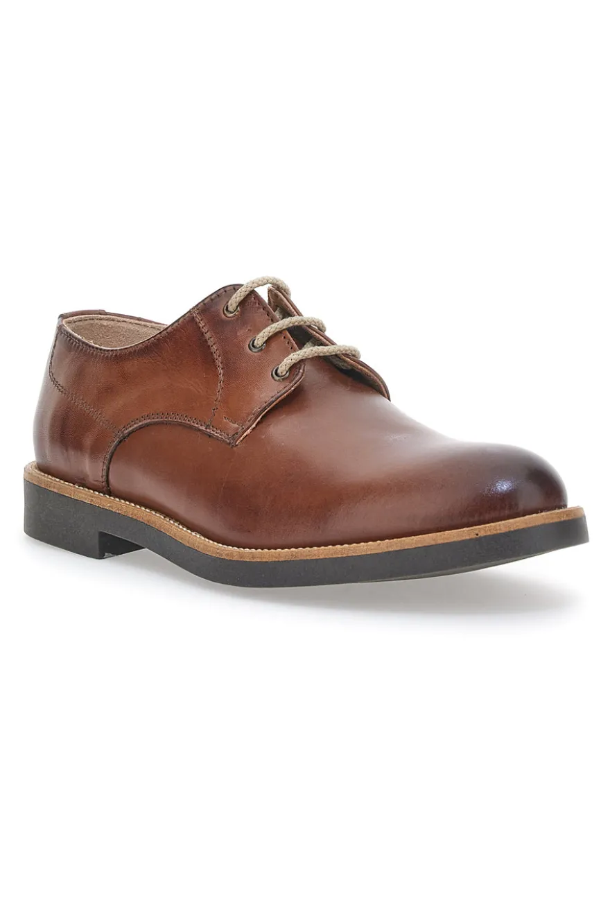 Stringate in Vera Pelle Pittarello 5208 Legno