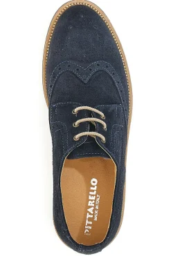 Stringate in Vera Pelle Pittarello 52031 Blu