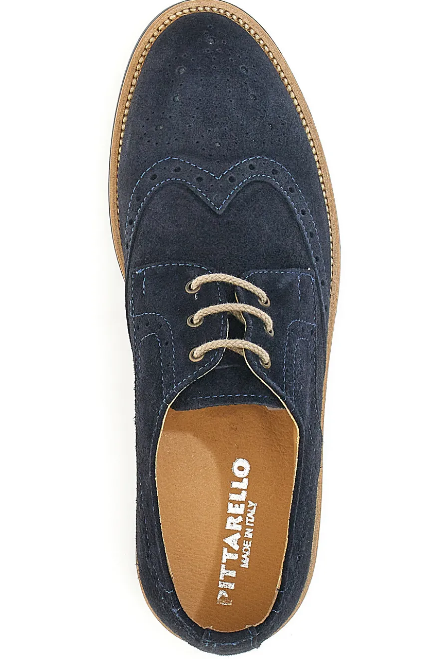Stringate in Vera Pelle Pittarello 52031 Blu