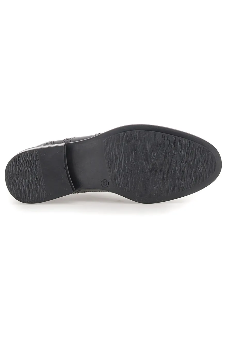 Stringate Inglesi Nere con Tomaia In Pelle MIO TEMPO 2132
