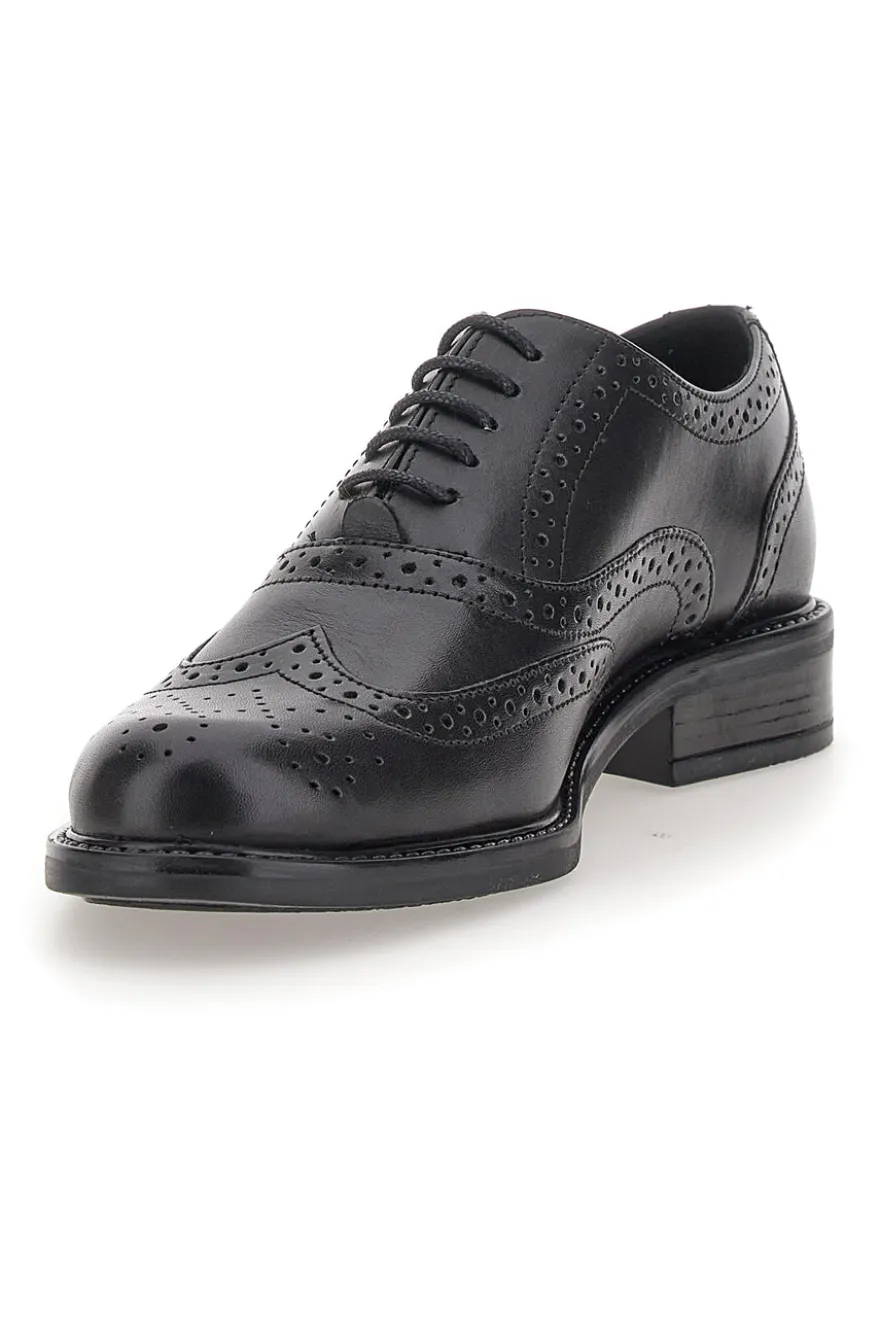 Stringate Inglesi Nere con Tomaia In Pelle MIO TEMPO 2132