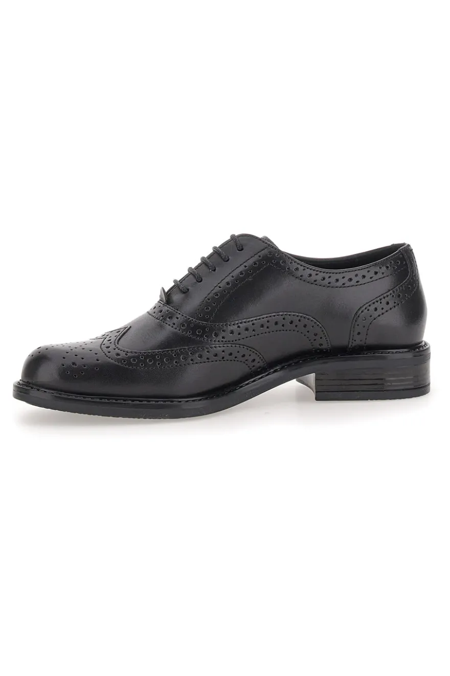 Stringate Inglesi Nere con Tomaia In Pelle MIO TEMPO 2132