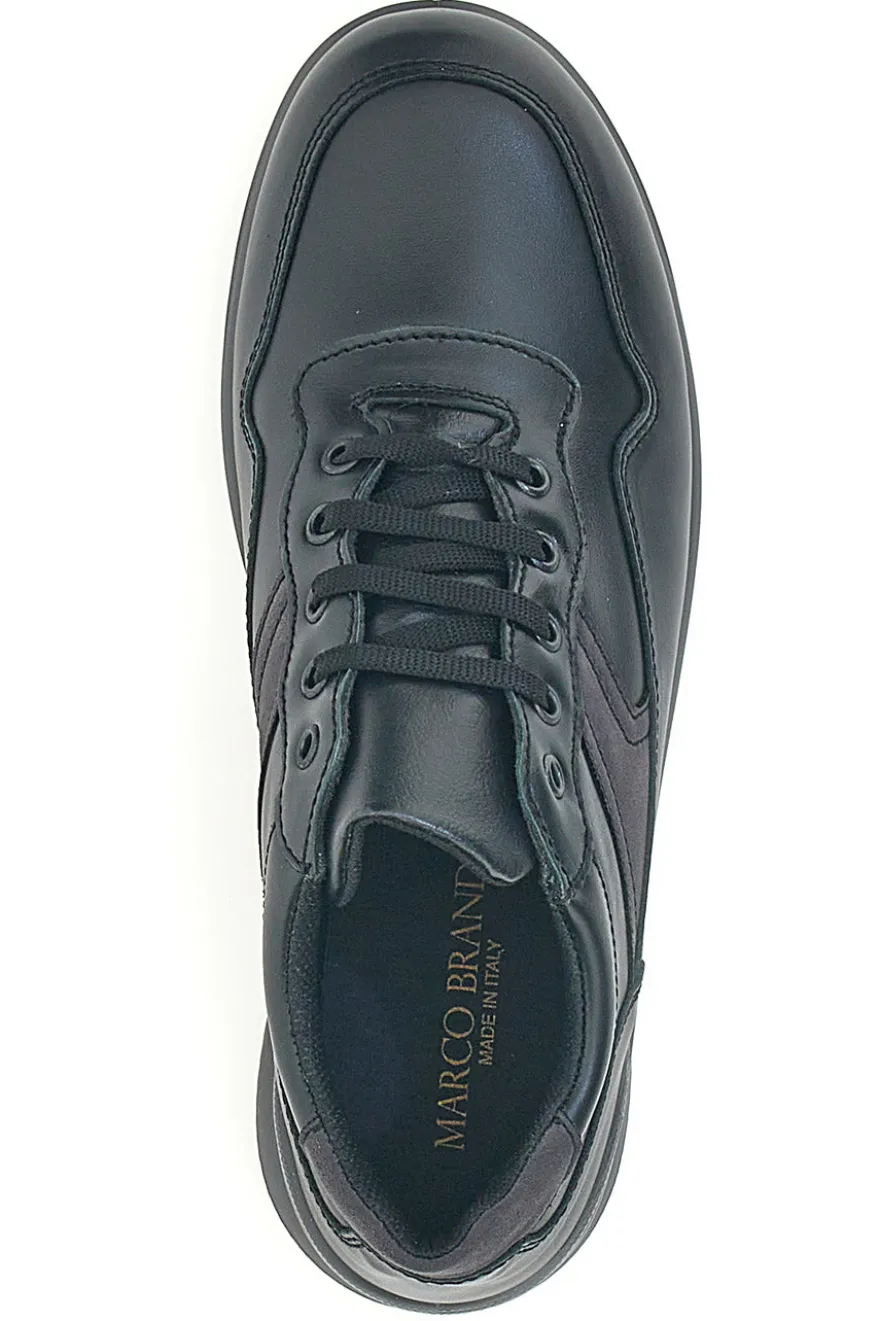 Stringate nere con tomaia in pelle Made in Italy MARCO BRANDI 308