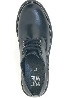 Stringate nere in pelle con suola robusta Me & Me 3001