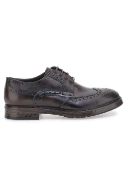 Stringate nere in vera pelle con lavorazione brogue Pittarello Plus 1268