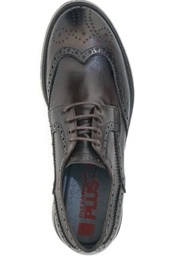 Stringate nere in vera pelle con lavorazione brogue Pittarello Plus 1268
