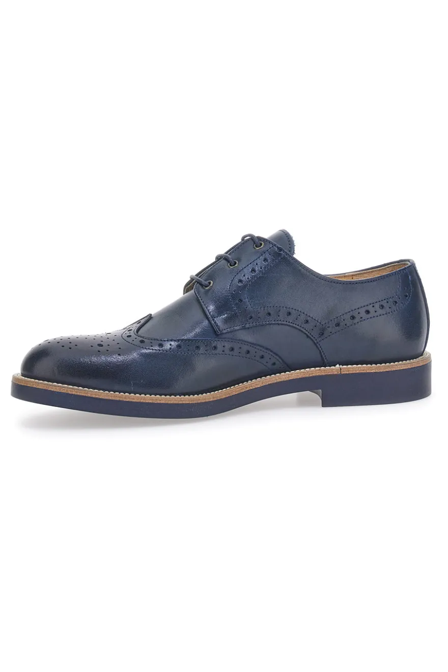 Stringate Stile Inglese Blu Made in Italy PITTARELLO 8023
