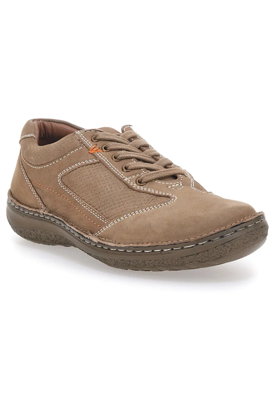 Stringate Taupe In Pelle Nabuk Cucite a Mano JOHES LAND 2725