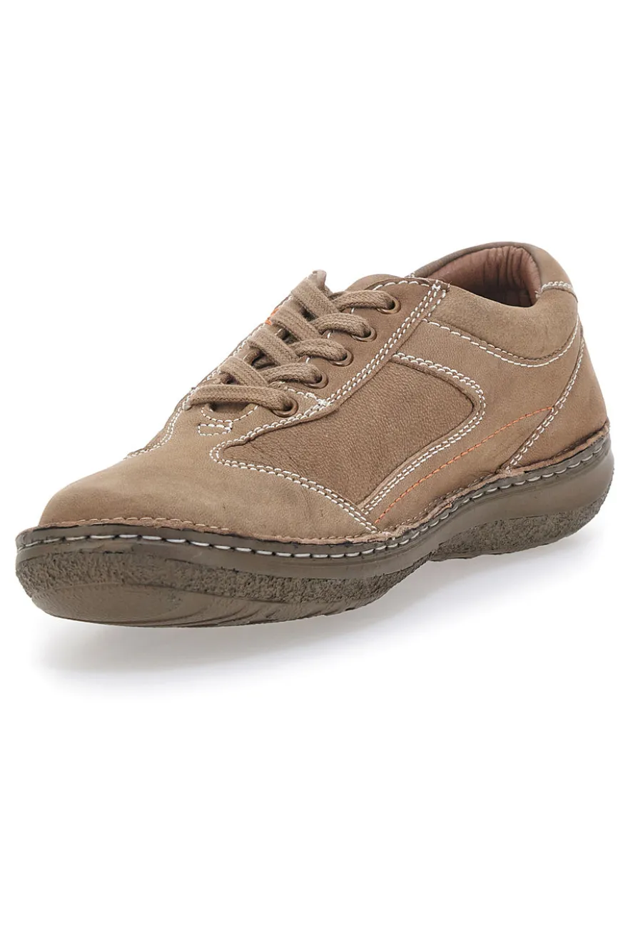 Stringate Taupe In Pelle Nabuk Cucite a Mano JOHES LAND 2725