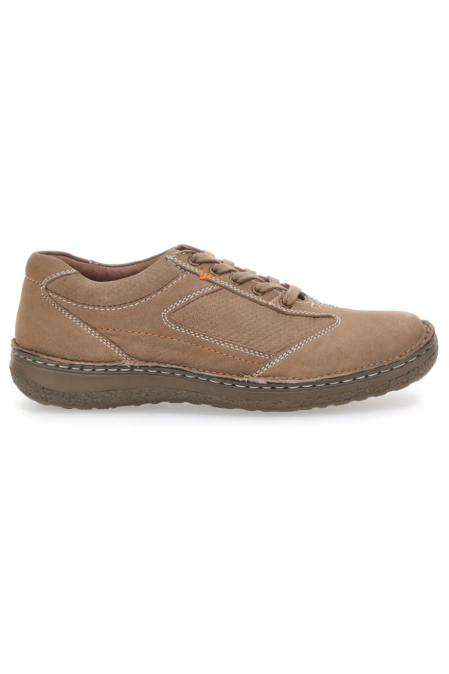 Stringate Taupe In Pelle Nabuk Cucite a Mano JOHES LAND 2725