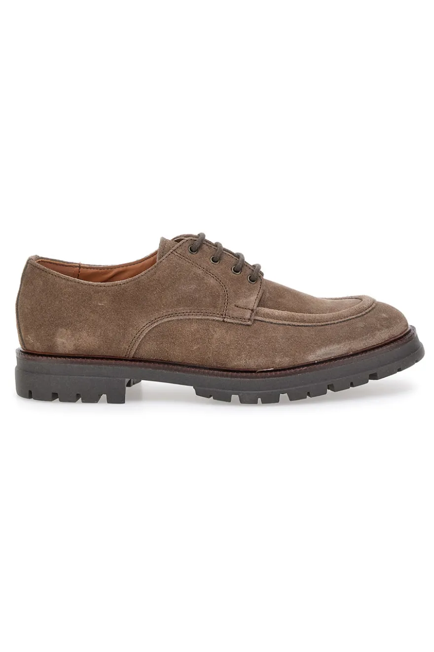 Stringate Taupe in Vera Pelle PITTARELLO 6009