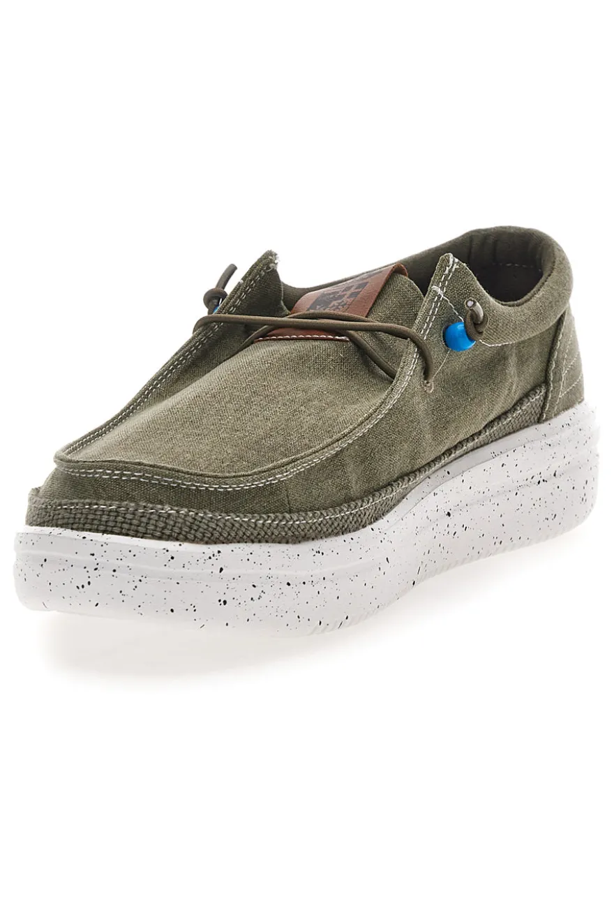 Stringate Verde In Tela Marina Militare MM1701