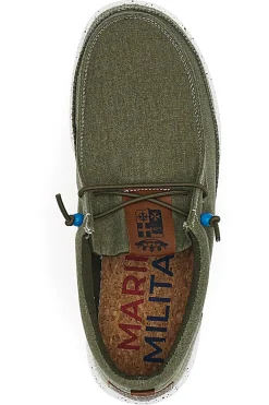 Stringate Verde In Tela Marina Militare MM1701