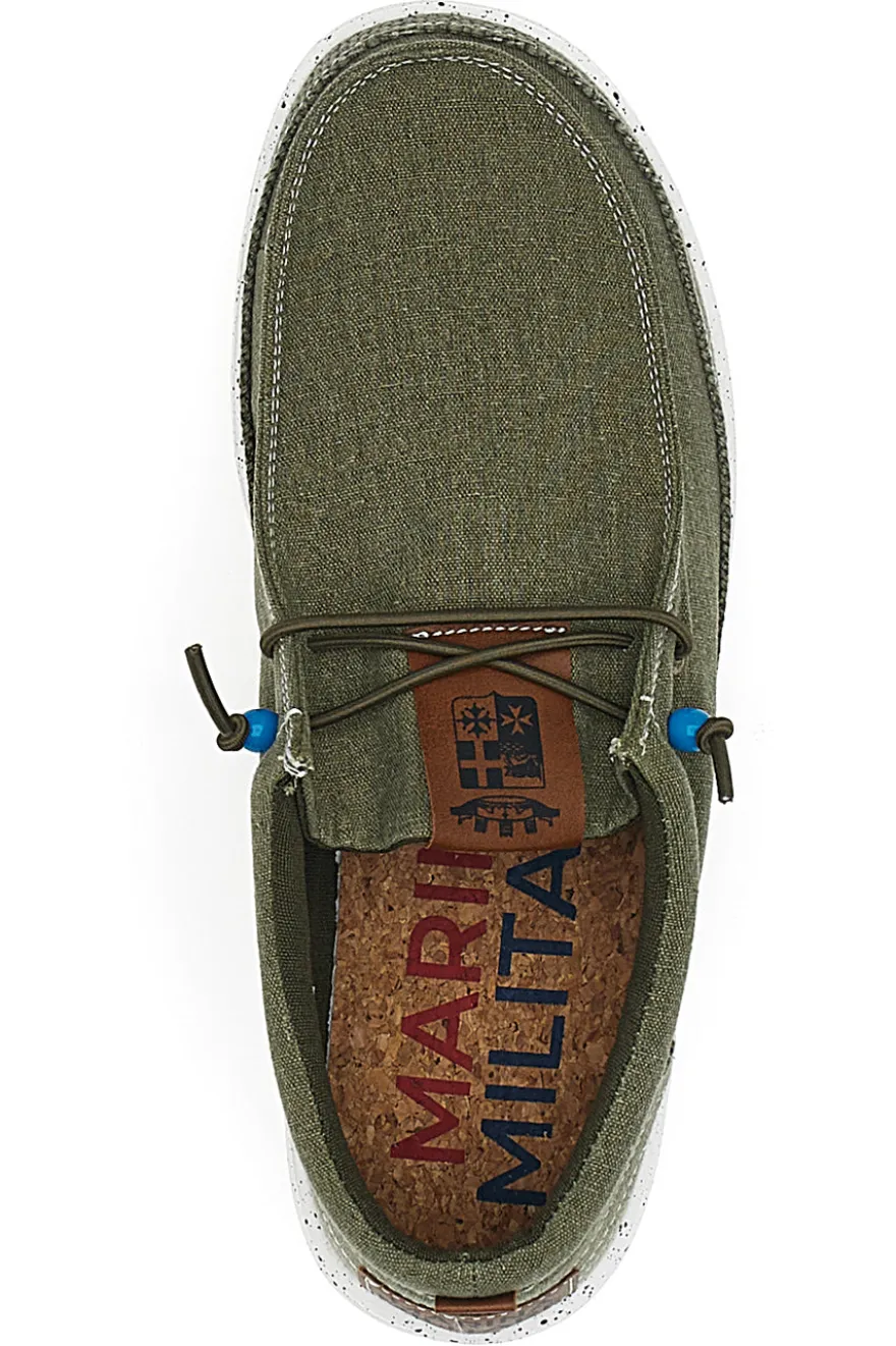 Stringate Verde In Tela Marina Militare MM1701