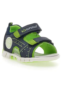 Superga Blaue und grüne First Steps Sandalen 83507