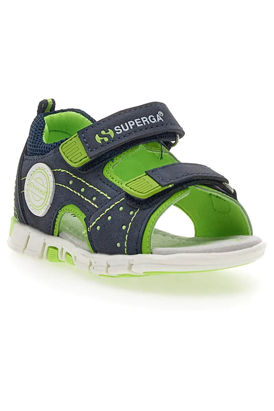 Superga Blaue und grüne First Steps Sandalen 83507
