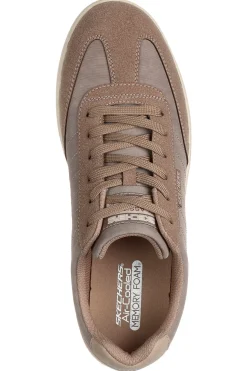 Taupe niedrige Schnürschuhe Skechers Placer Vinson