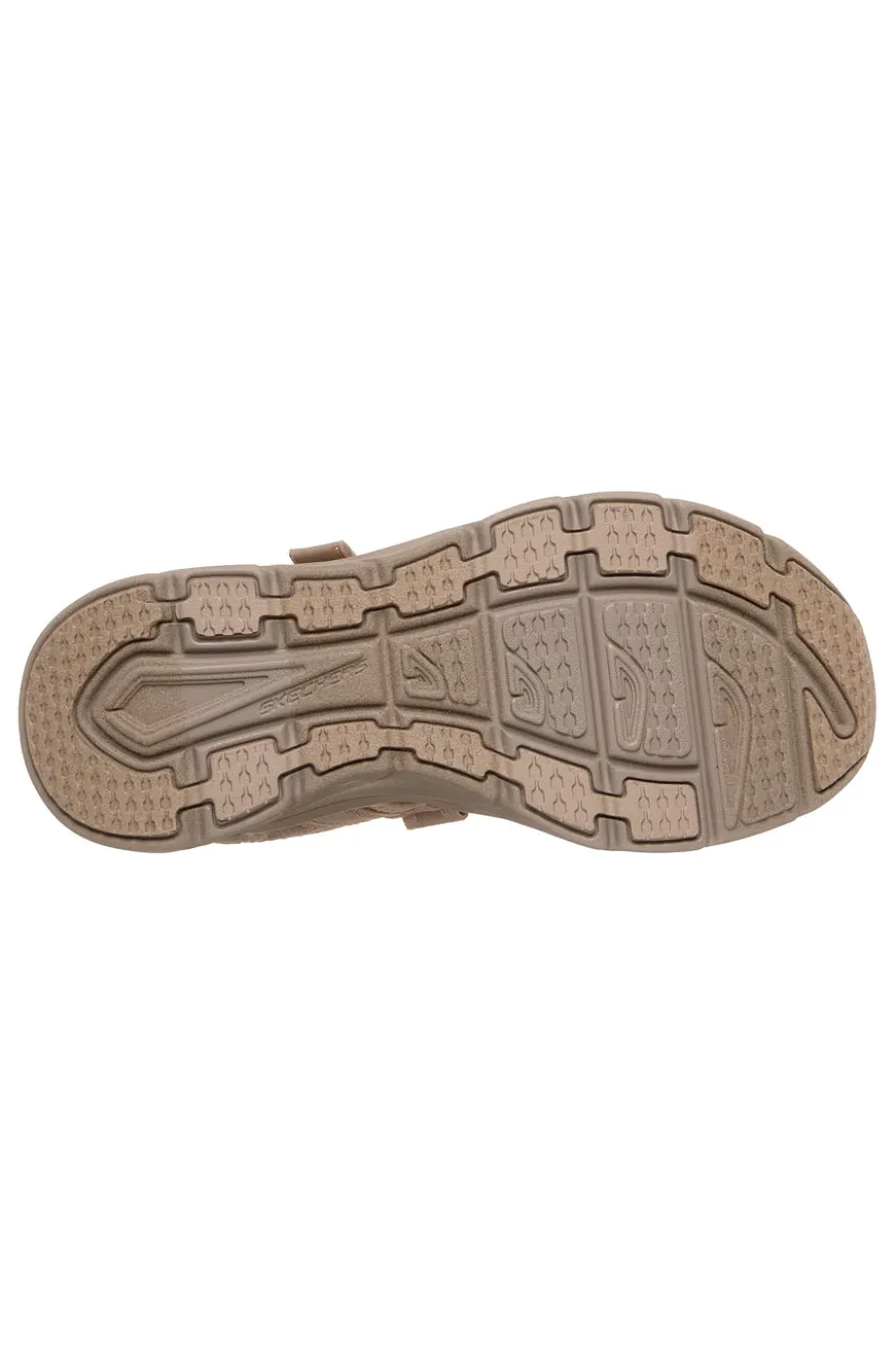 Taupe Sandalen mit verstellbaren Kreuzriemen Skechers D'LUX WALKER SANDAL BOLD CITY