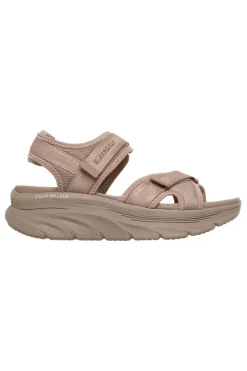 Taupe Sandalen mit verstellbaren Kreuzriemen Skechers D'LUX WALKER SANDAL BOLD CITY
