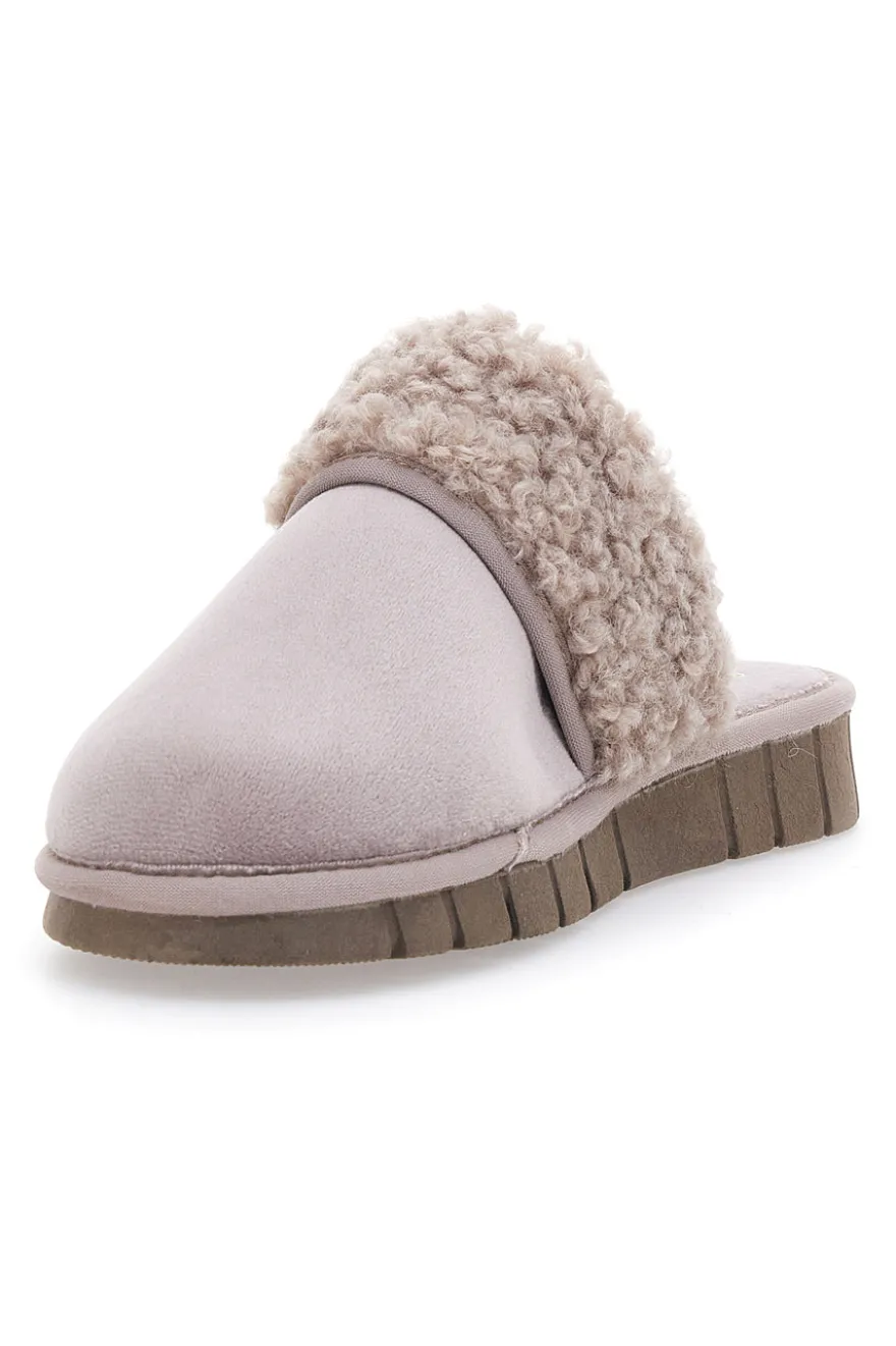 Taupefarbene Beego-Hausschuhe 7522