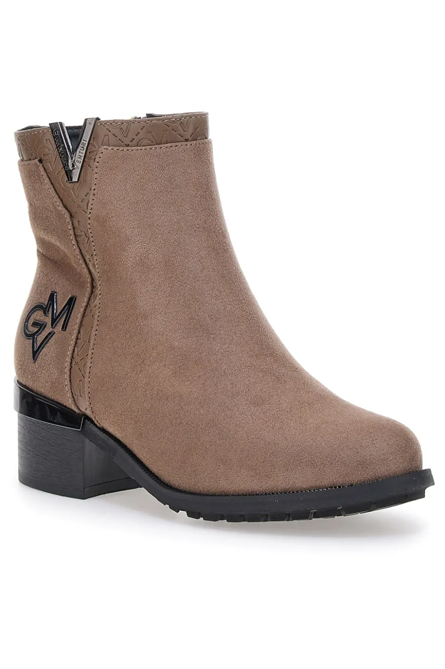 Taupefarbene Stiefeletten mit Obermaterial in Wildlederoptik Gian Marco Venturi TR0304