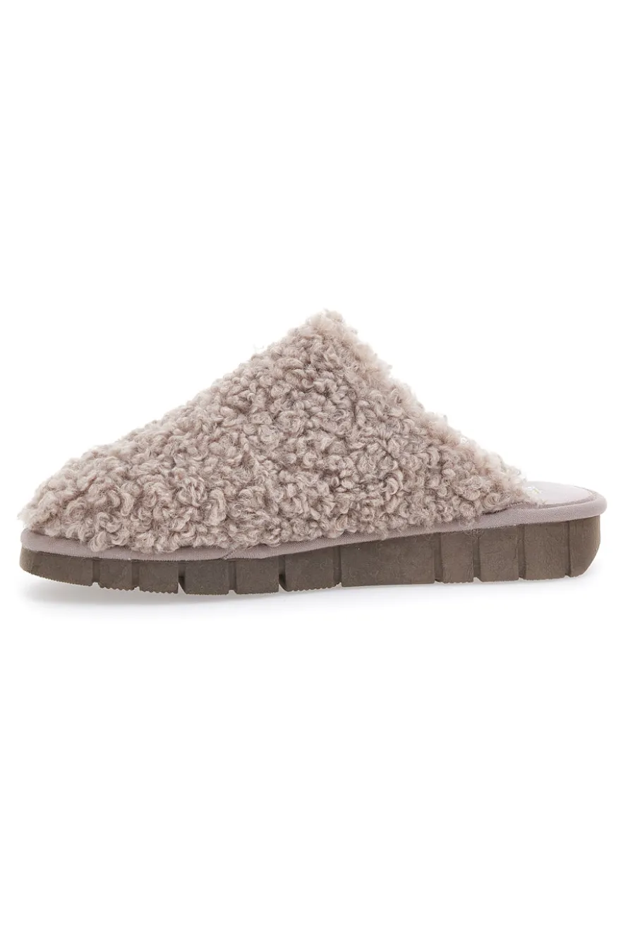 Teddy Taupe Beego Hausschuhe 7525