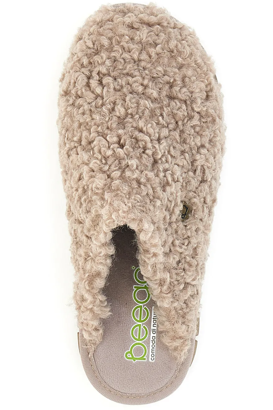 Teddy Taupe Beego Hausschuhe 7525