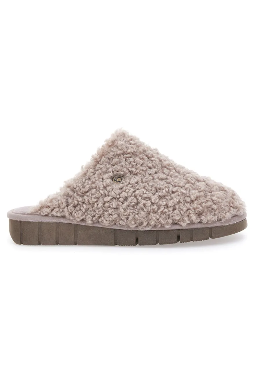 Teddy Taupe Beego Hausschuhe 7525