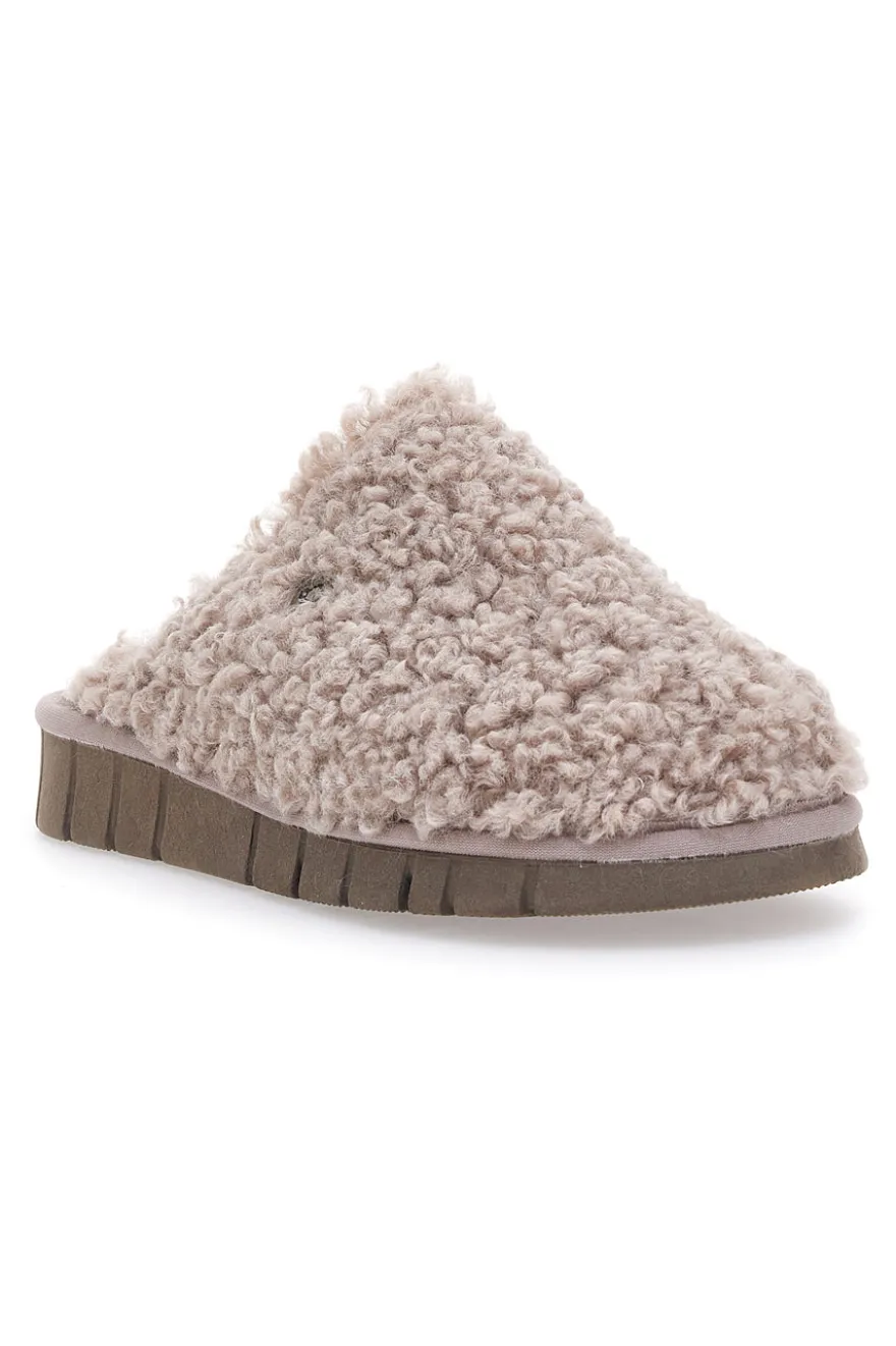 Teddy Taupe Beego Hausschuhe 7525