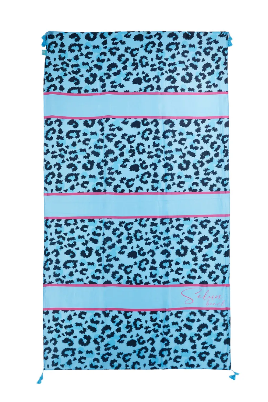 Telo mare azzurro animalier Selun beach 261006