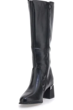 THE FIRST 499 Schwarze spitze High Heel Stiefel