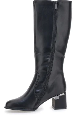 THE FIRST 499 Schwarze spitze High Heel Stiefel