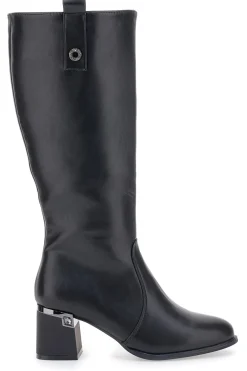 THE FIRST 499 Schwarze spitze High Heel Stiefel