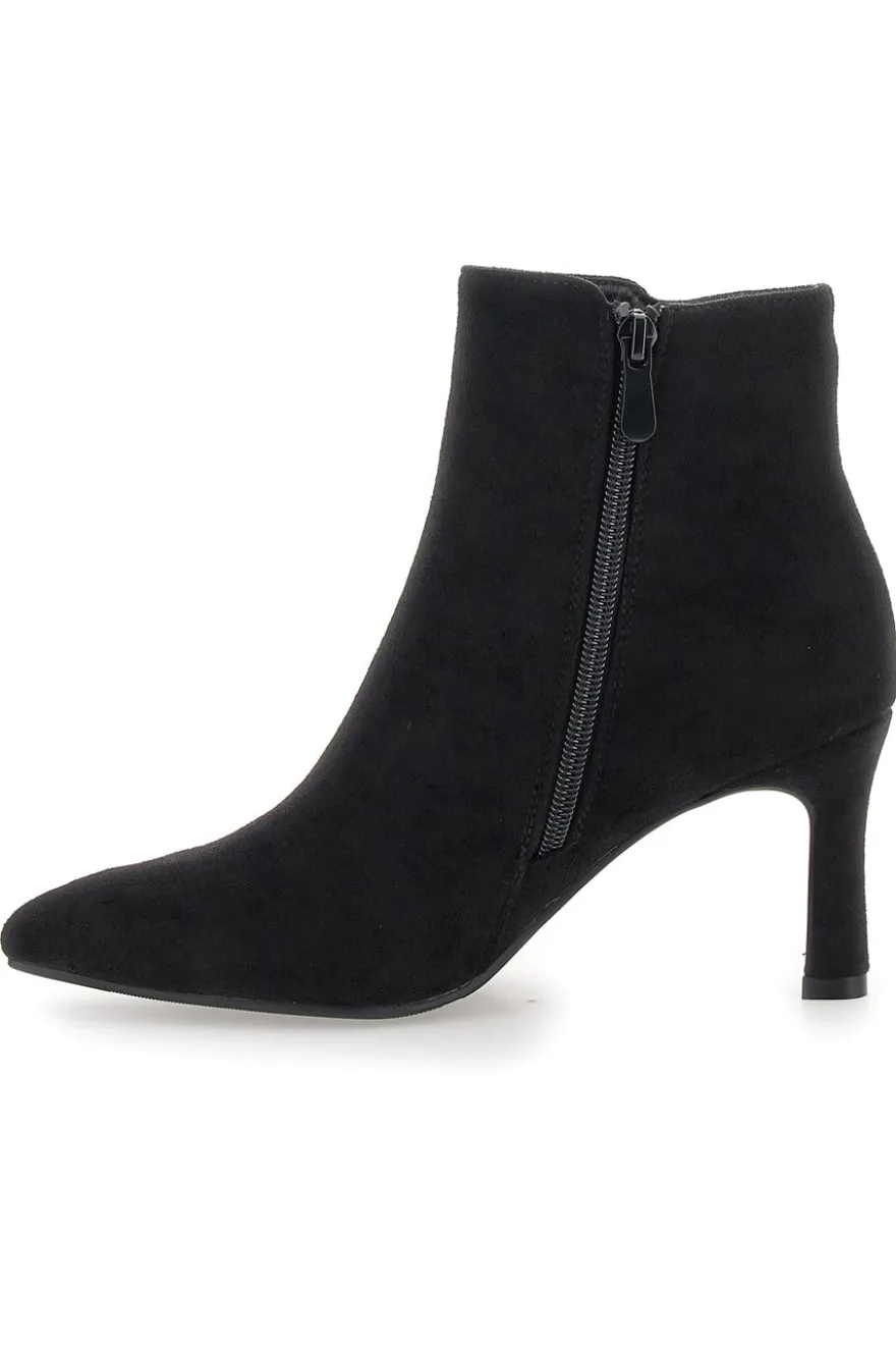 The First P625 – Stiefeletten aus schwarzem Wildleder mit Stilettoabsatz
